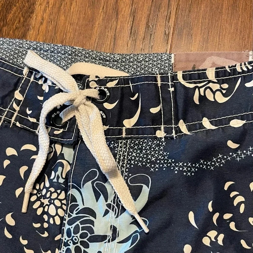 Old Navy Floral Board Shorts Swim Trunks Blue Tropical Beach Summer - Picture 4 of 12